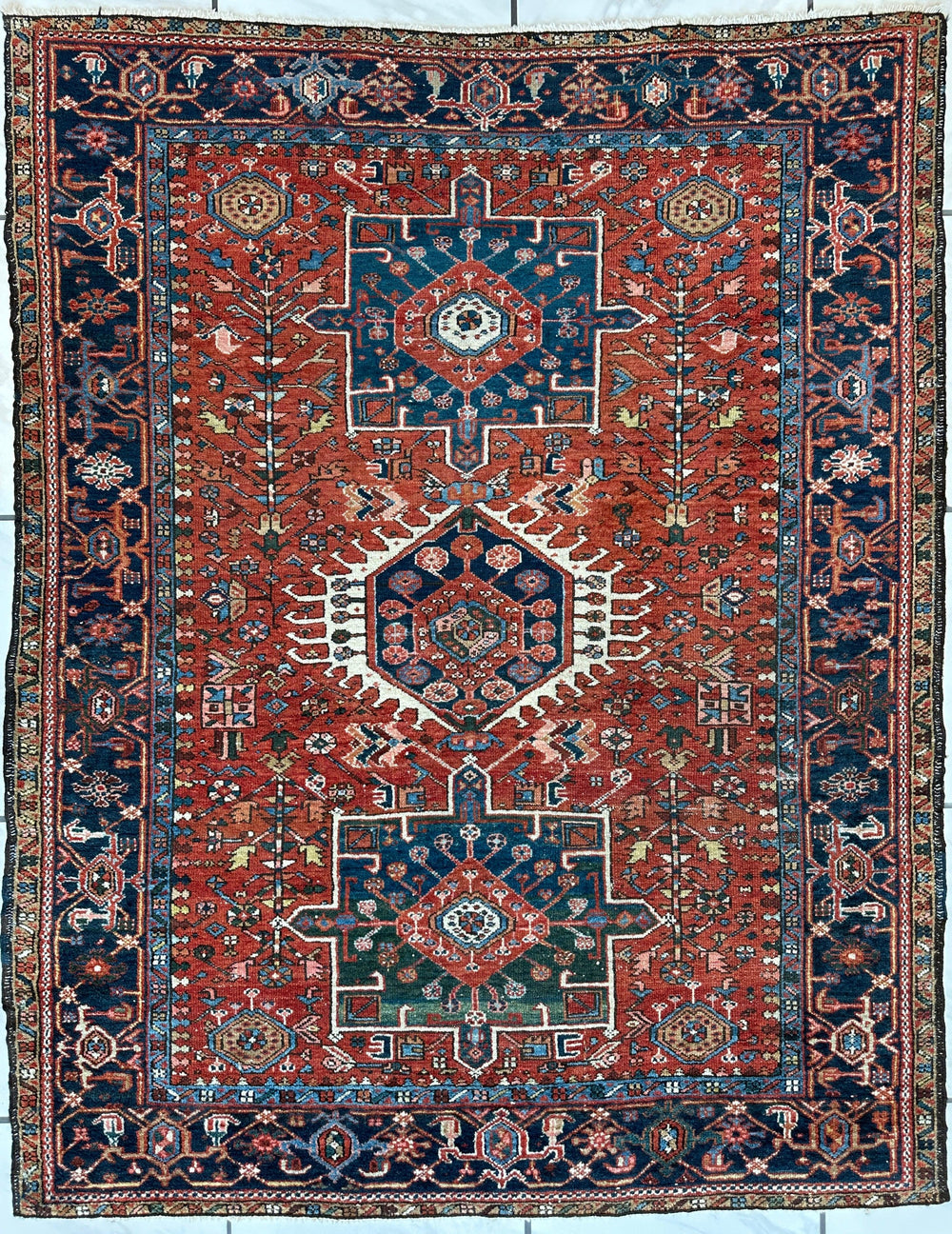 KARAJA Persian Antique Heriz Rug 4'9" x 6' by Rugistan - main product image for Resin Society