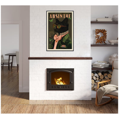 WG Absinthe Kitty by The Whiskey Ginger Framed Canvas Wall Art Print