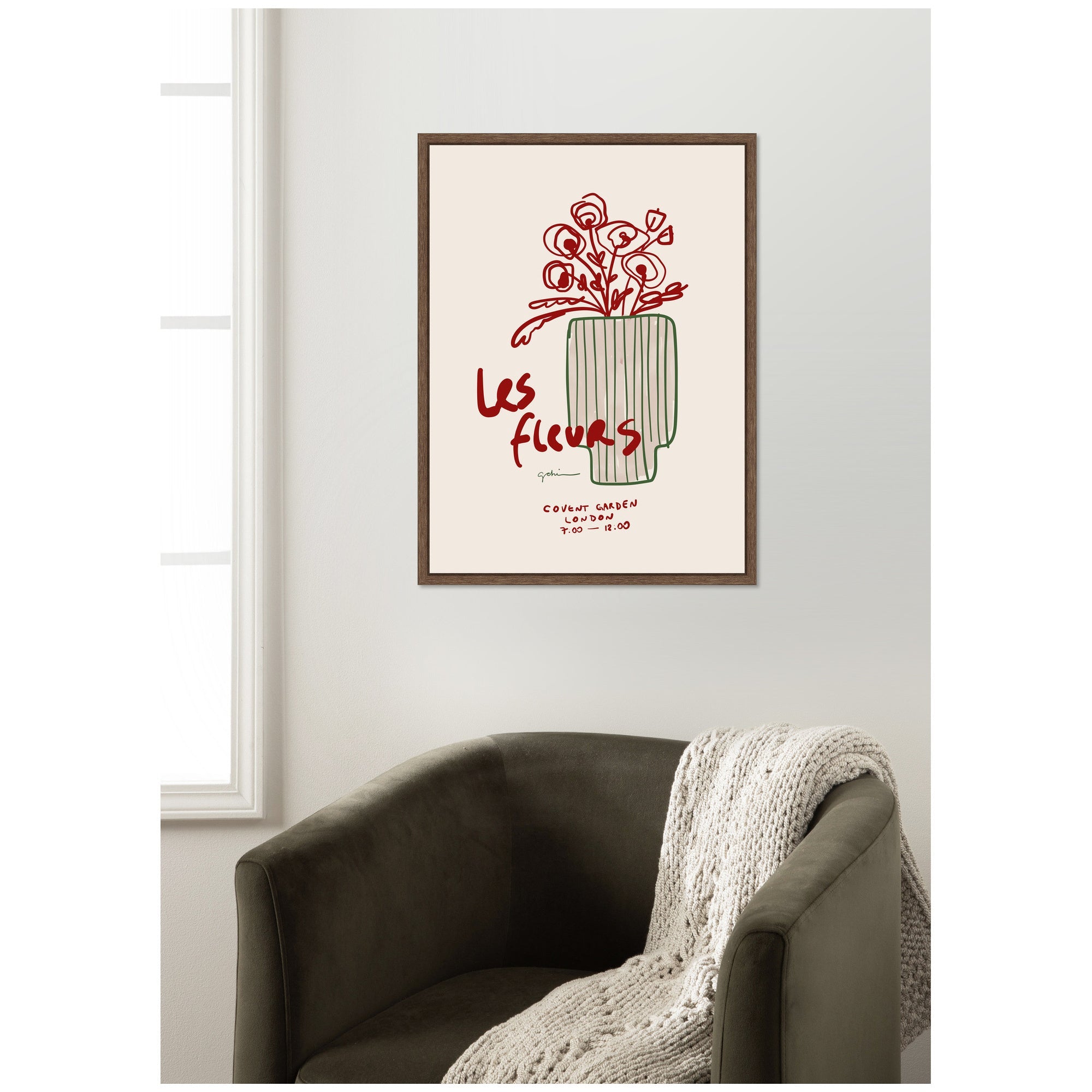 Les Fleurs by Gabrielly Guedes Framed Canvas Wall Art Print