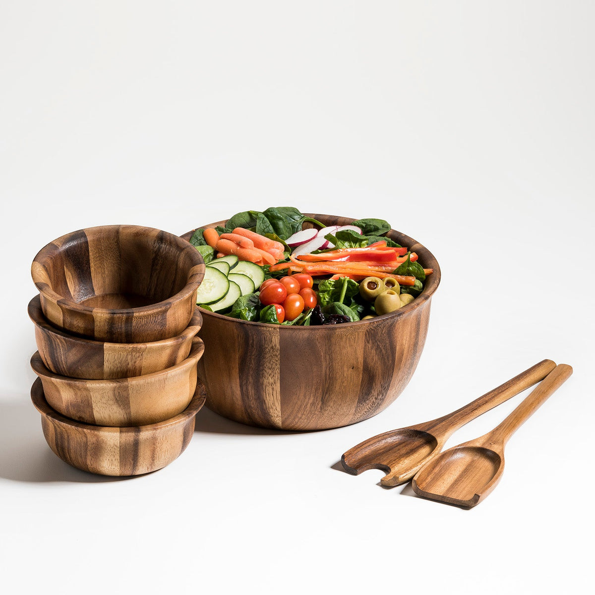 Large Salad Bowl with Servers and 4 Individuals - 335B7 by Kalmar Home - product image 2 for Resin Society
