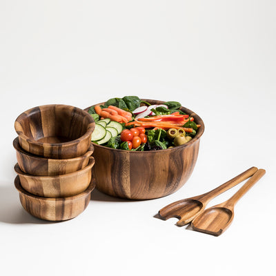 Large Salad Bowl with Servers and 4 Individuals - 335B7 by Kalmar Home - product image 2 for Resin Society