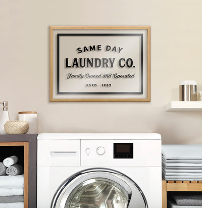 Blake Same Day Laundry Framed Printed Glass by kateandlaurel - product image 5 for Resin Society