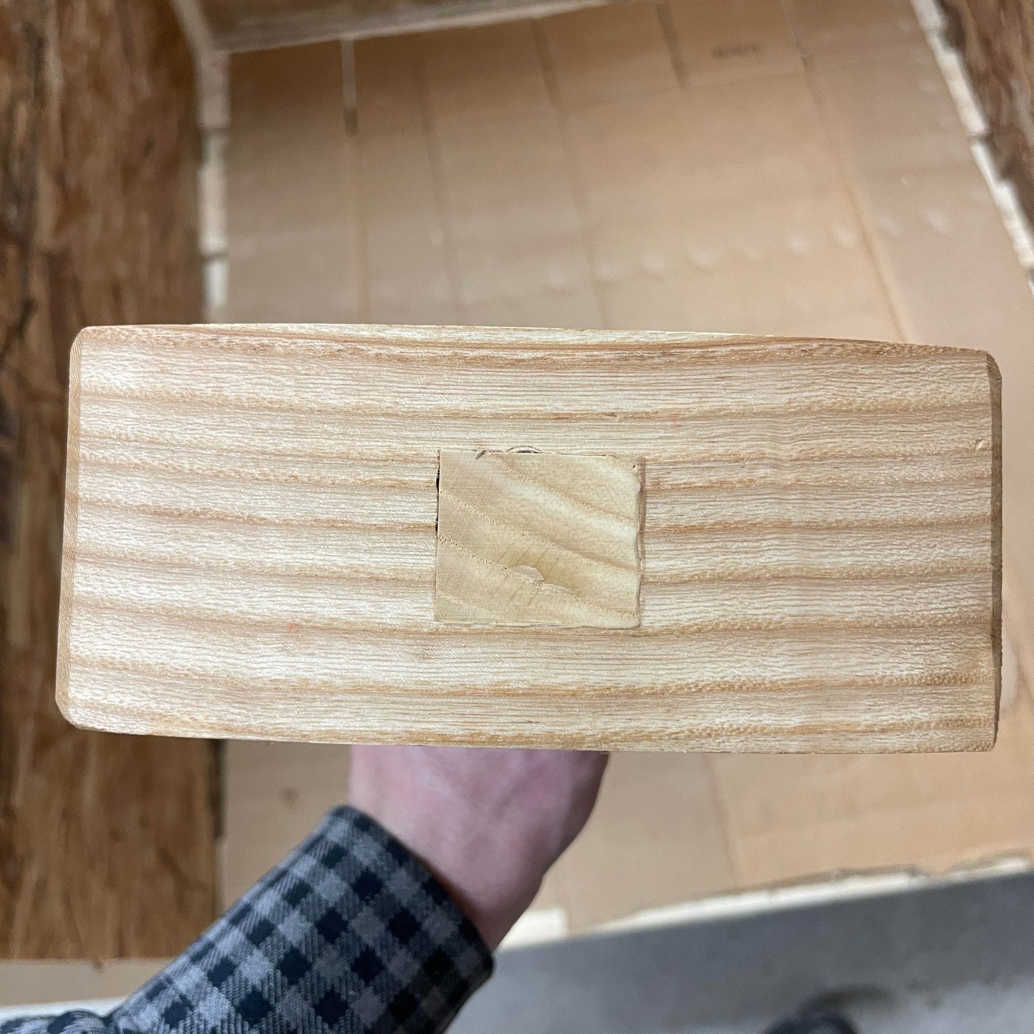Handmade ash wooden carpenter's mallet with oiled finish