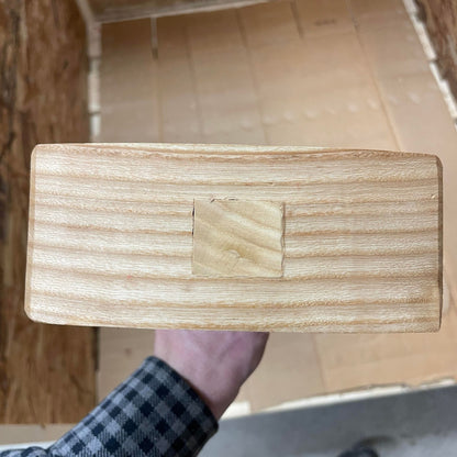 Handmade ash wooden carpenter's mallet with oiled finish