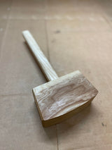 Handmade ash wooden carpenter's mallet with oiled finish
