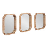 Marston Wood Wall Mirror Set showing three square mirrors with scalloped corners arranged on a wall