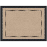 Rectangular beige pinboard with a black scalloped looped border and a textured black frame surrounding it.