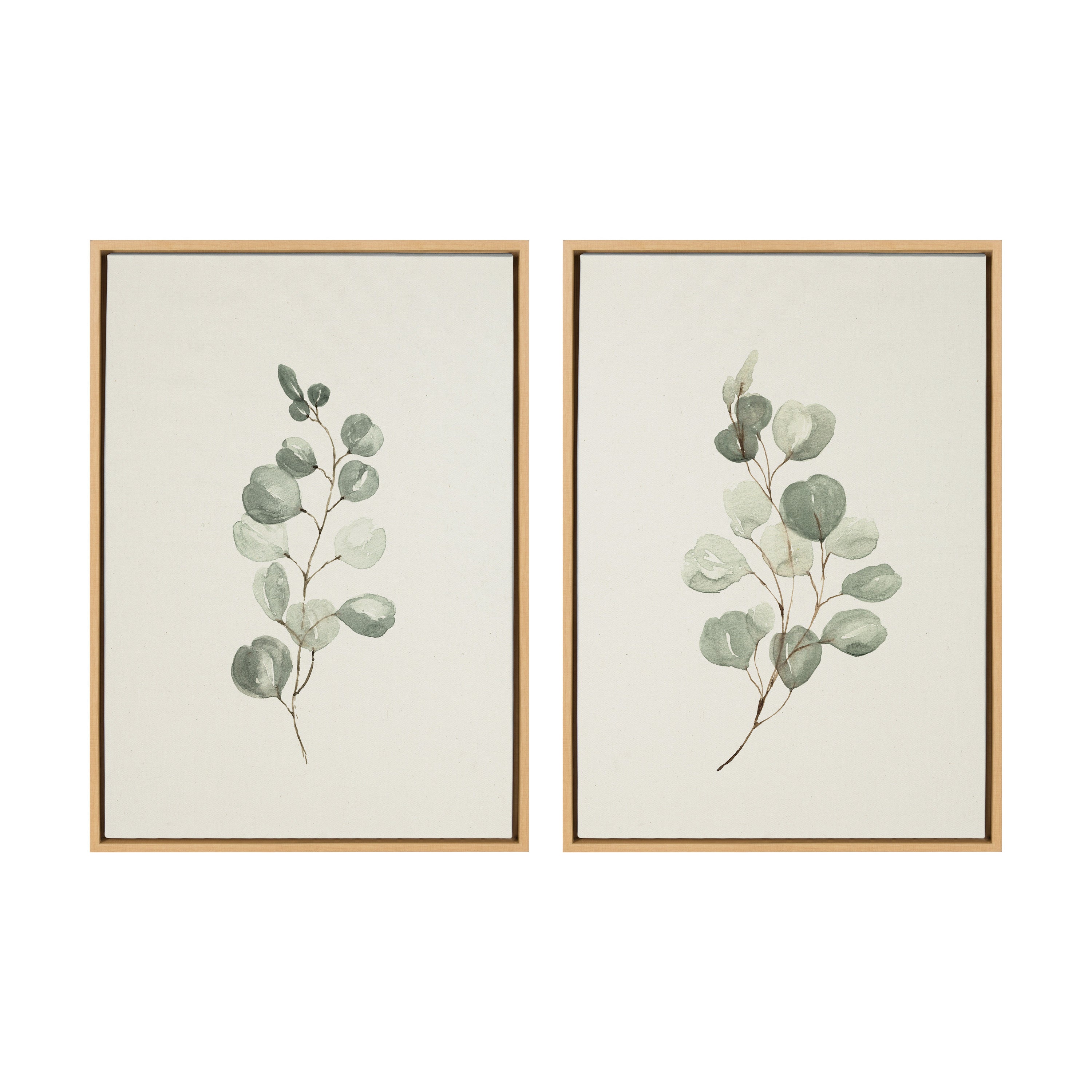 Sylvie Eucalyptus Framed Canvas Set by Maja Mitrovic