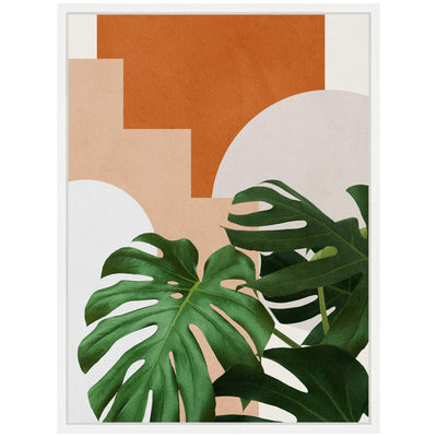 Sylvie Abstract Botanical 2 Leaves Framed Canvas by July Art Prints