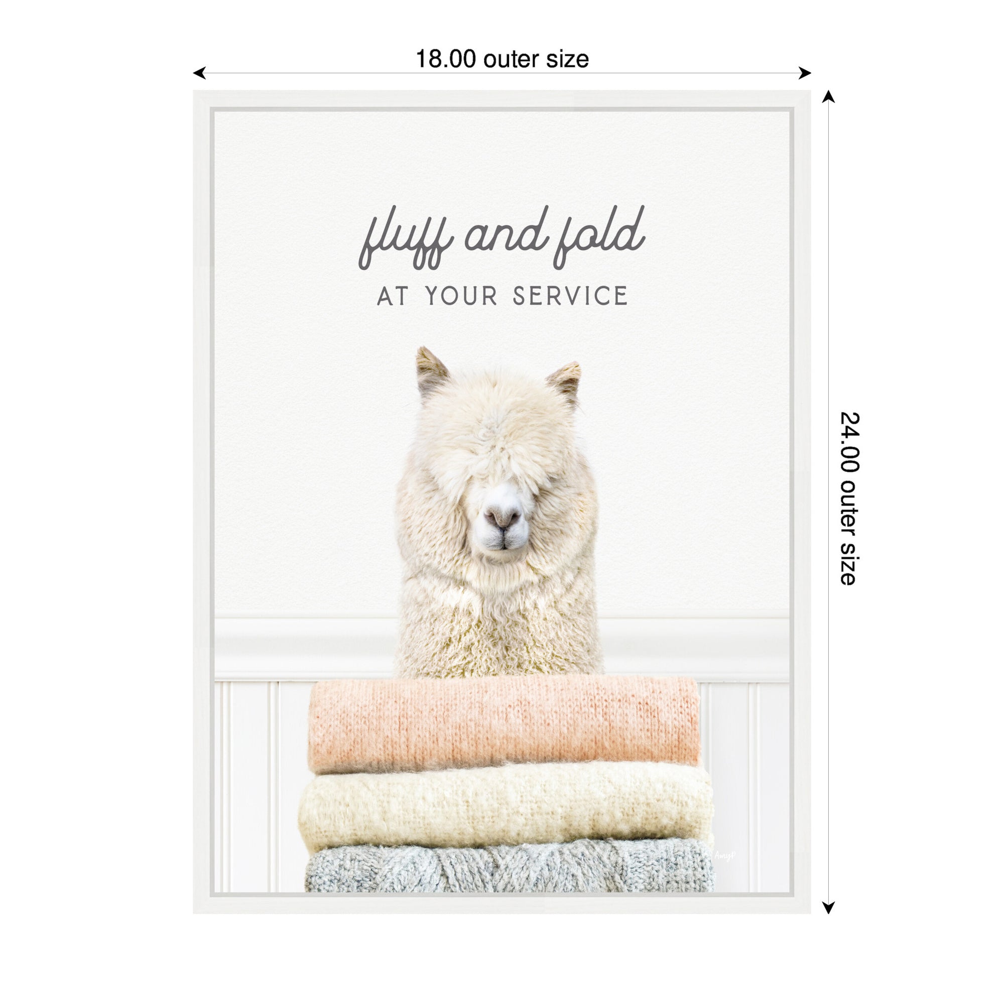 Sylvie Alpaca Fluff and Fold Framed Canvas by Amy Peterson
