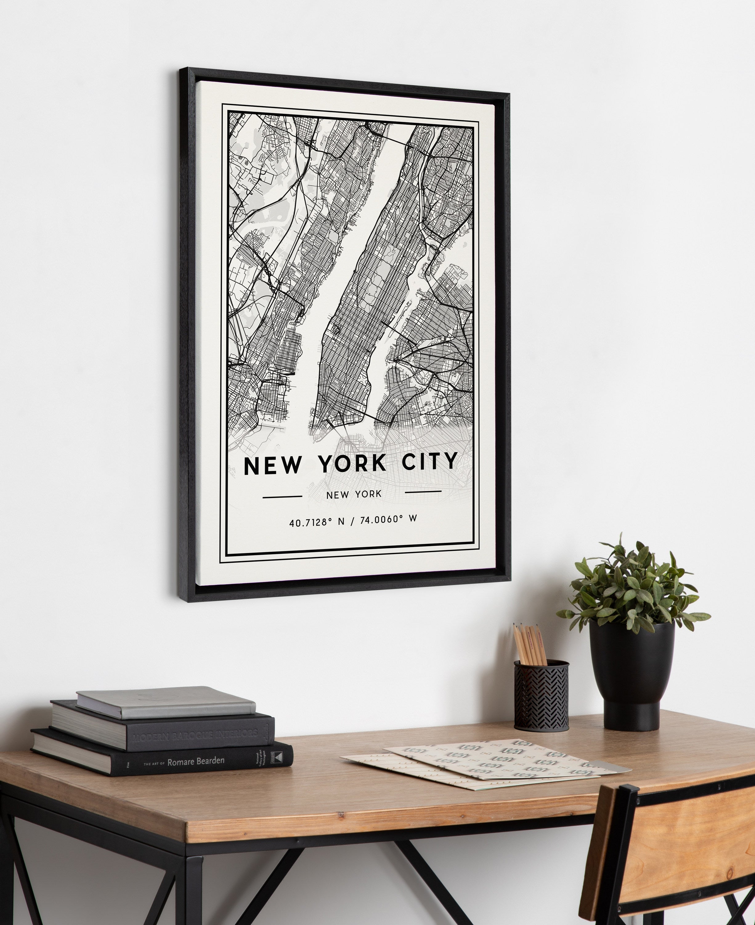 Sylvie New York City Map Framed Canvas by Jake Goossen
