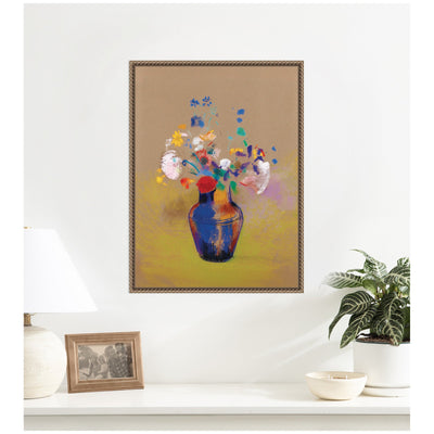 Fleurs Sur Fond Gris 1916 Odilon Redon by Nostalgia Prints Framed Canvas Wall Art Print