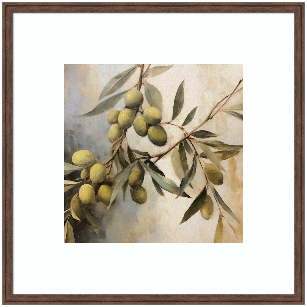 Olive Tree framed wall art print by The Creative Bunch Studio displayed on a wall