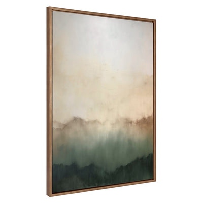 Sylvie Green Mountain Abstract I Framed Canvas by Amy Lighthall