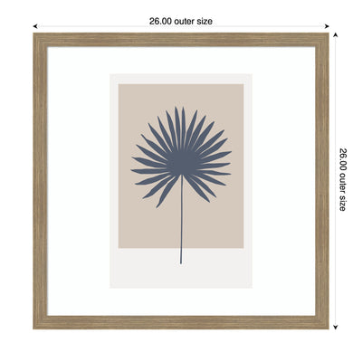 Muted Tan and Blue Colorblock Botanical Palm by The Creative Bunch Studio Framed Wall Art Print