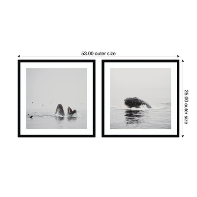 Humpback Whale 2 Piece Framed Wall Art Print Set by Laura Evans