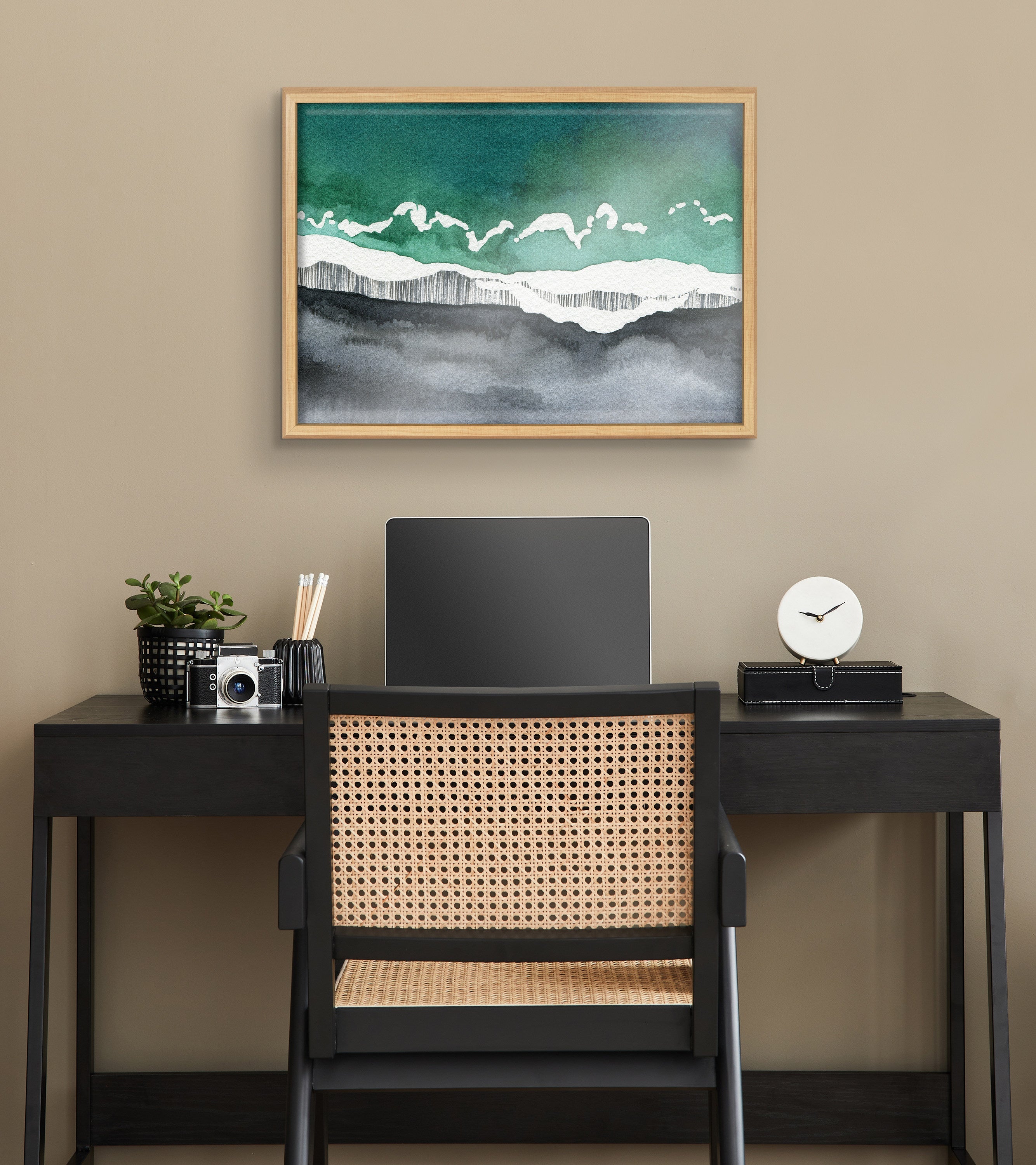 Blake Black Sands Dream Framed Printed Glass by kateandlaurel - product image 5 for Resin Society