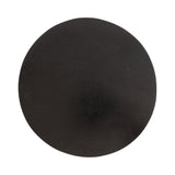 Circular black wood drink table top with a smooth matte finish and subtle texture variations, shown from a top-down view.