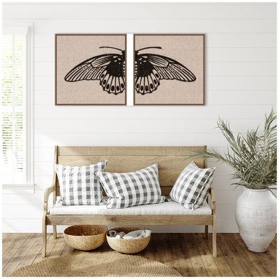 Vlinder 1901 Julie de Graag No.
1 & No.
2 2 Piece Framed Canvas Wall Art Set by Nostalgia Prints