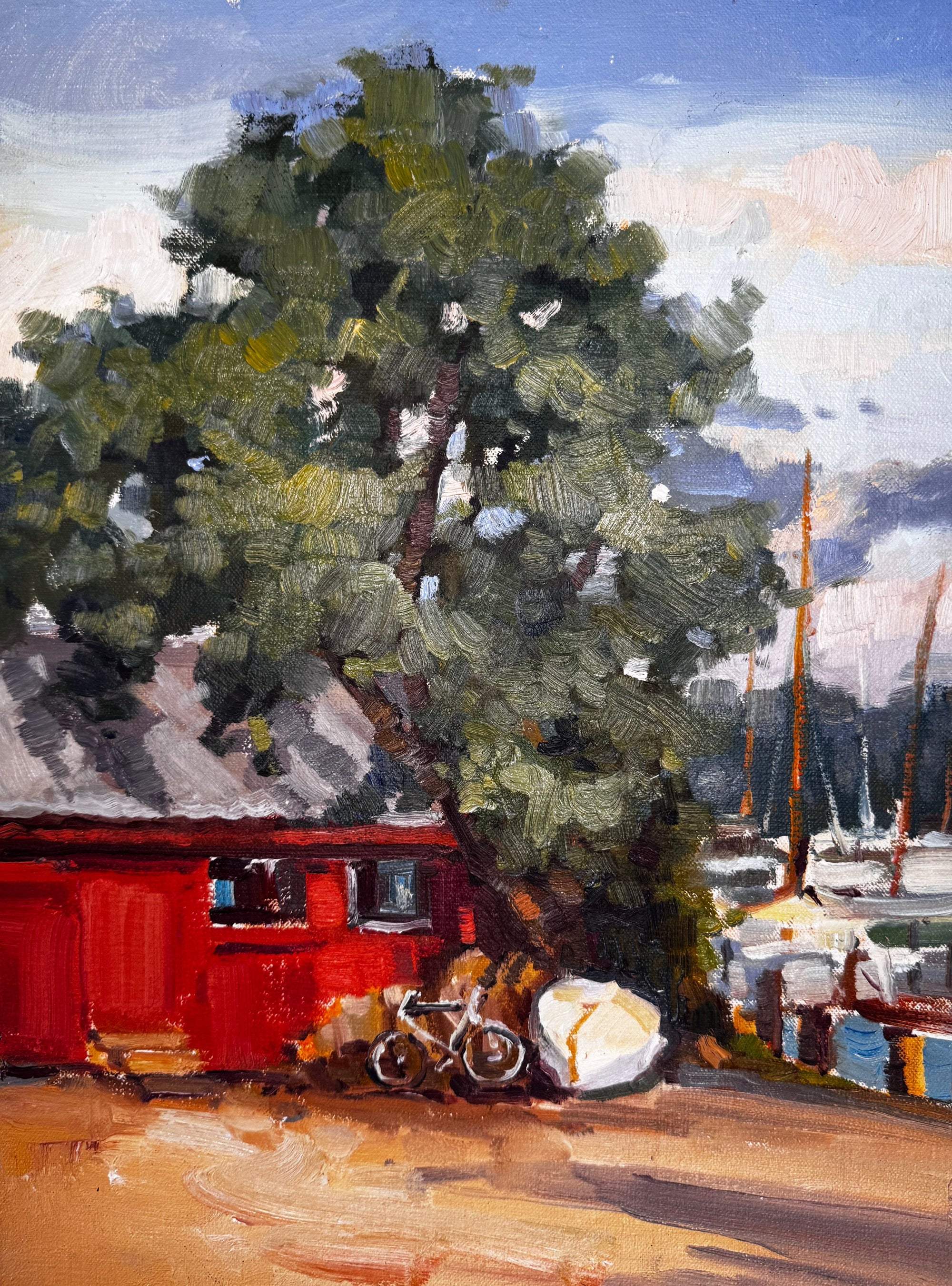 Thirty Five painting from John Beard Collection depicting a coastal landscape in 12x16 size on board