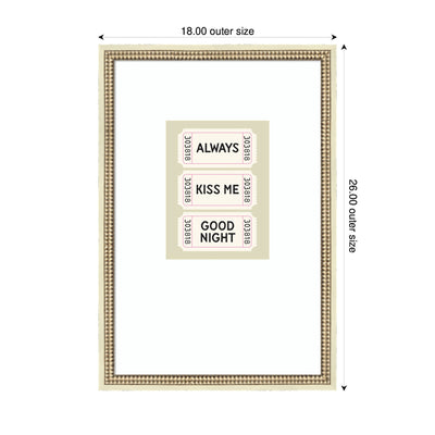 Above Bed Decor, Always Kiss Me Goodnight Ticket Print, Sage Green Wall Art Retro Poster by Lucky Guava Framed Wall Art Print