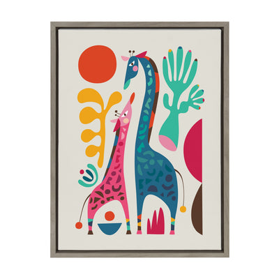 Sylvie Giraffe Love Framed Canvas