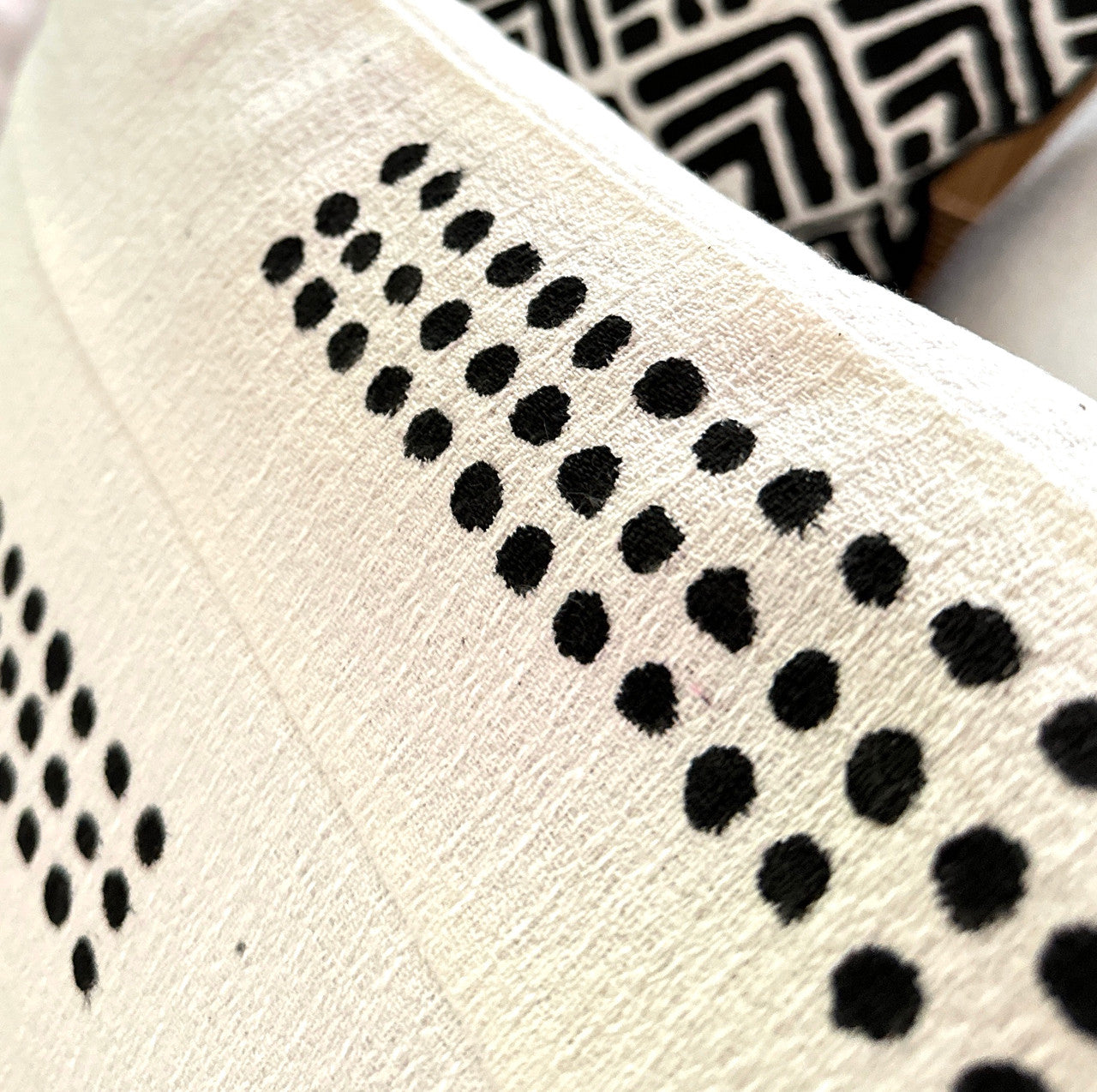 Boho Dots White Sadza Pillow by Mbare Ltd - product image 2 for Resin Society