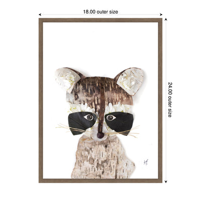 Raccoon by Madeline Jeppesen Framed Canvas Wall Art Print