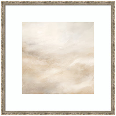 Tonal Abstract Textural White and Beige Light Natural Neutrals by The Creative Bunch Studio Framed Wall Art Print