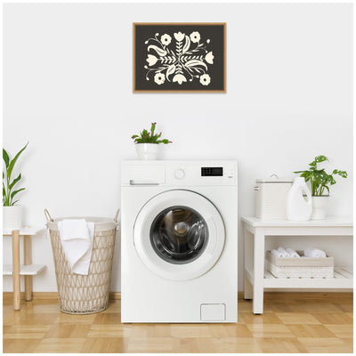 Aurelia Black Cream 012 by Vicky Yorke Framed Canvas Wall Art Print