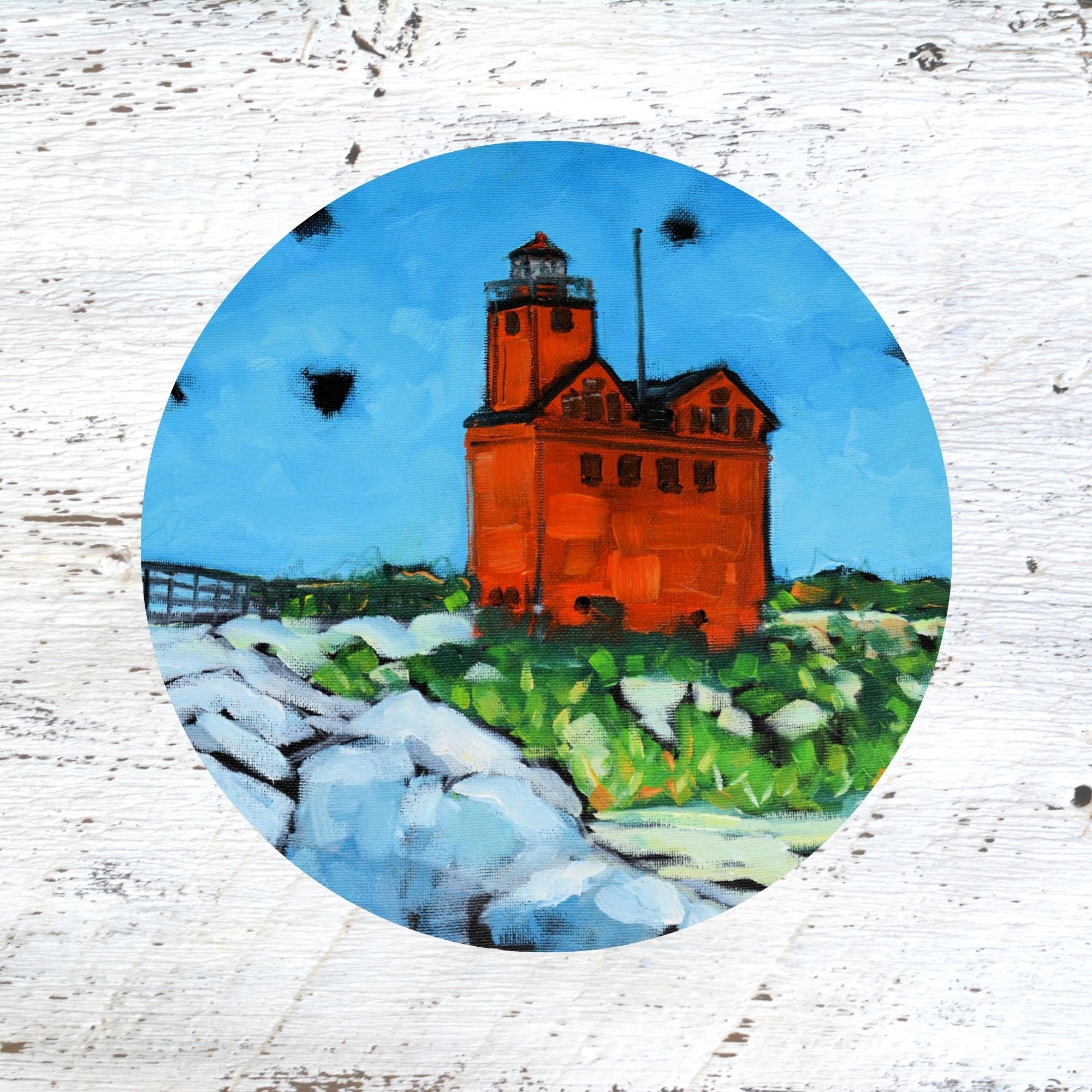 Rubber Grip Jar Opener - Holland Lighthouse. by Dreese Fine Art - Resin Society