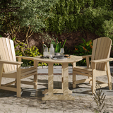 SoPoly 36 inch round outdoor dining table in multiple colors including Black, Destin White, Tybee Sand, and Heron Gray
