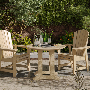 SoPoly 36 inch round outdoor dining table in multiple colors including Black, Destin White, Tybee Sand, and Heron Gray