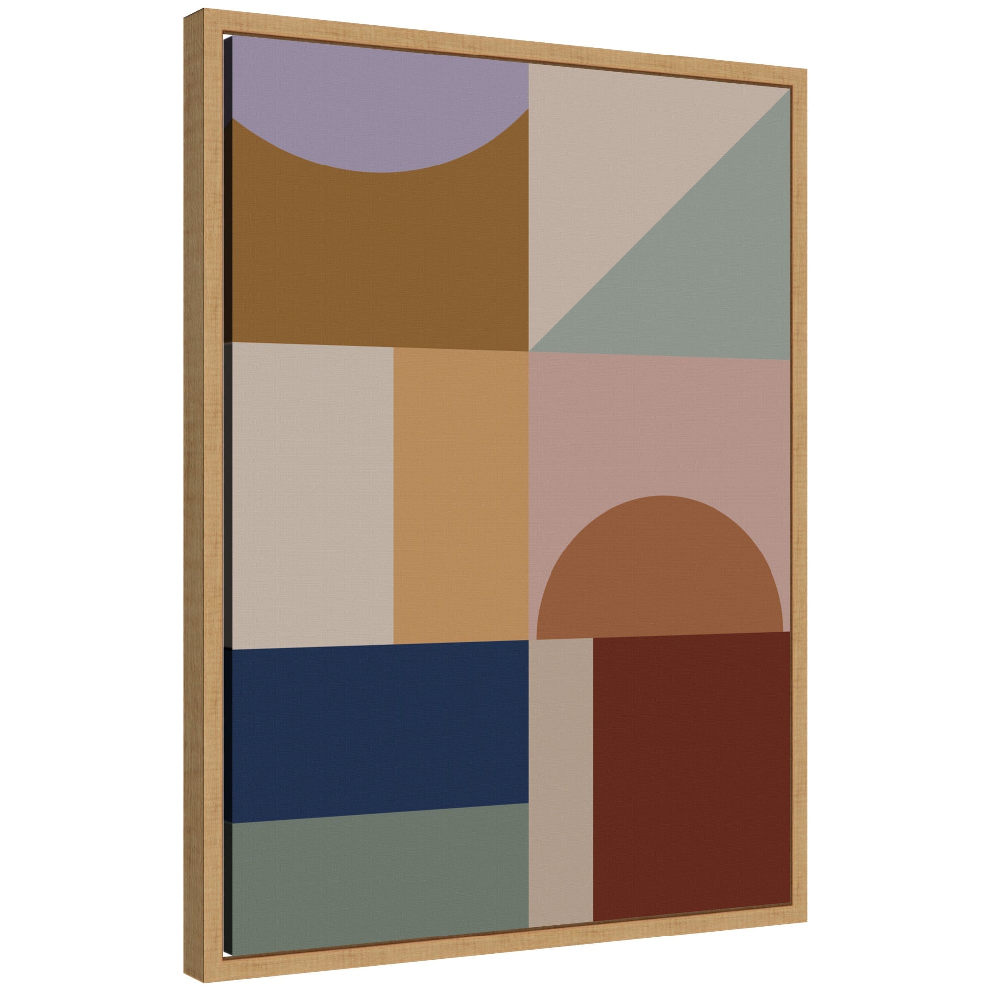 Modern Bohemian Pattern 2 framed canvas wall art showing a detailed bohemian pattern in neutral tones in Sylvie frame