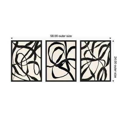Sylvie Black Twist 1,3 and 4 Framed Canvas Art Set by Alicia Bock