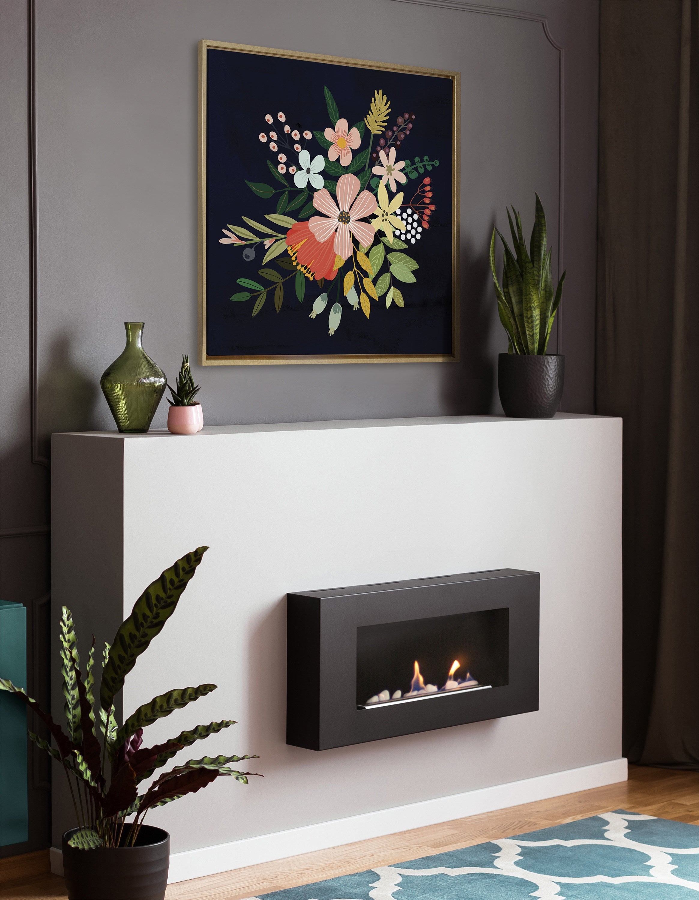 Sylvie Floralis C Framed Canvas