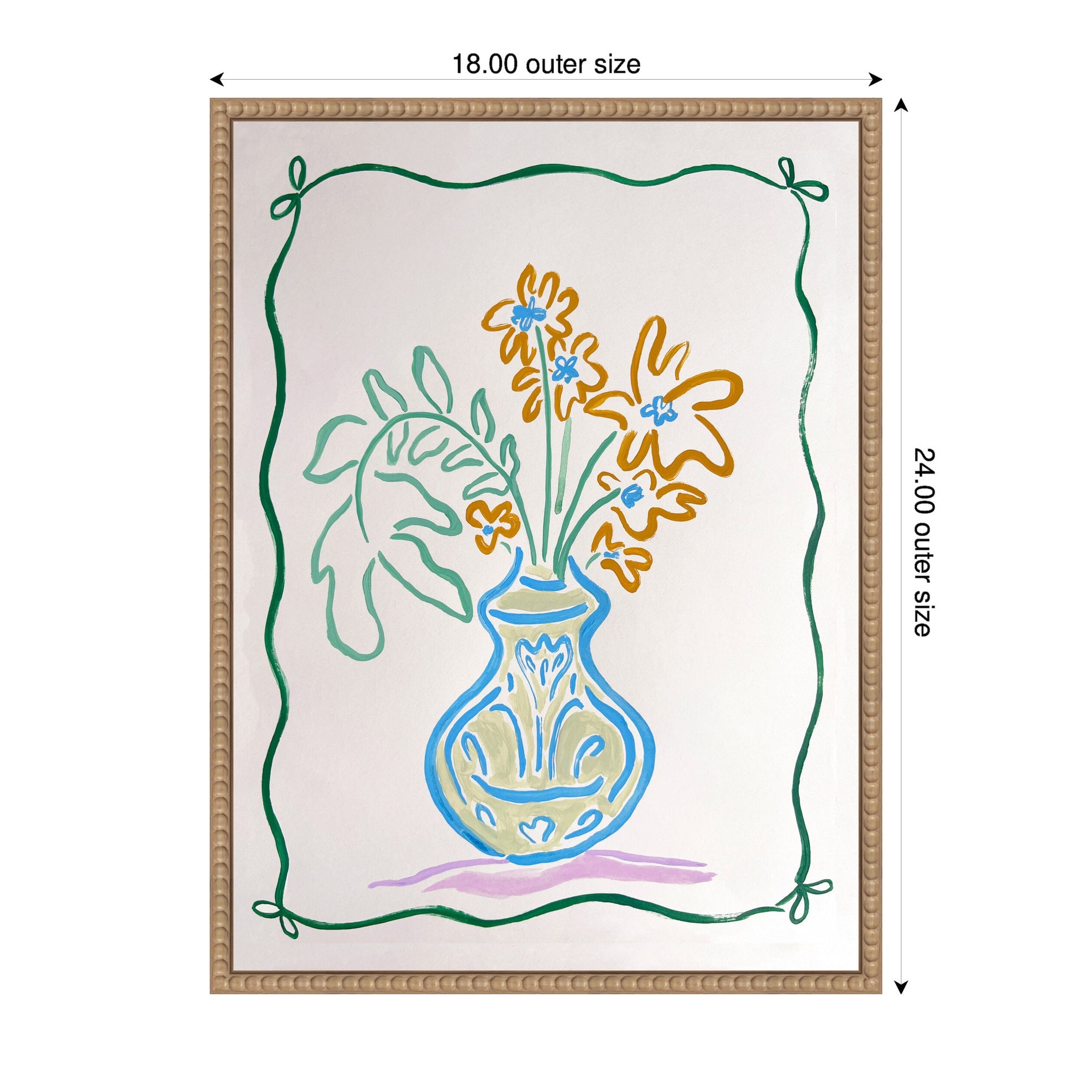 Sylvie June Blooms Bow Border Framed Canvas by Kate Aurelia Holloway