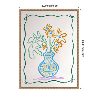 Sylvie June Blooms Bow Border Framed Canvas by Kate Aurelia Holloway