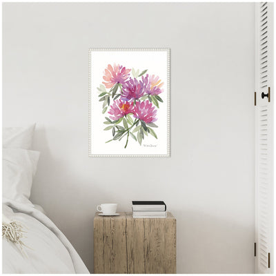Sylvie Abstract Watercolor Pink Floral Framed Canvas by Patricia Shaw