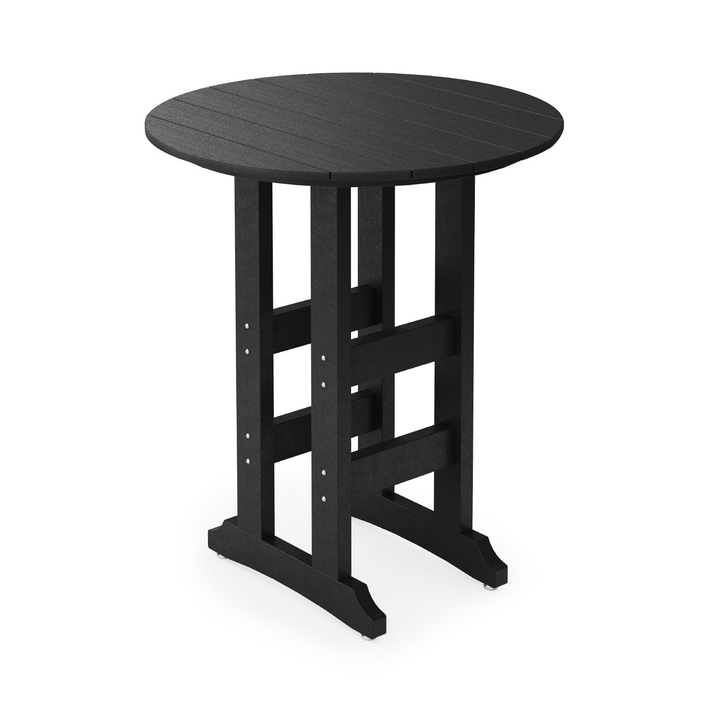 SoPoly 36 inch round bar height table in outdoor setting