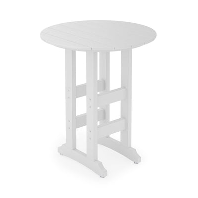 SoPoly 36 inch round bar height table in outdoor setting