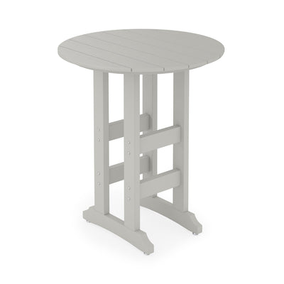 SoPoly 36 inch round bar height table in outdoor setting