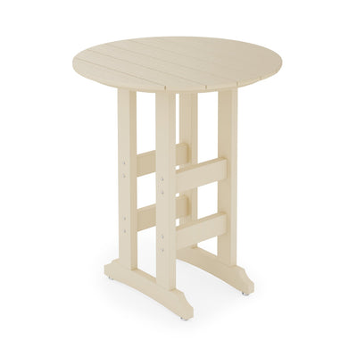 SoPoly 36 inch round bar height table in outdoor setting