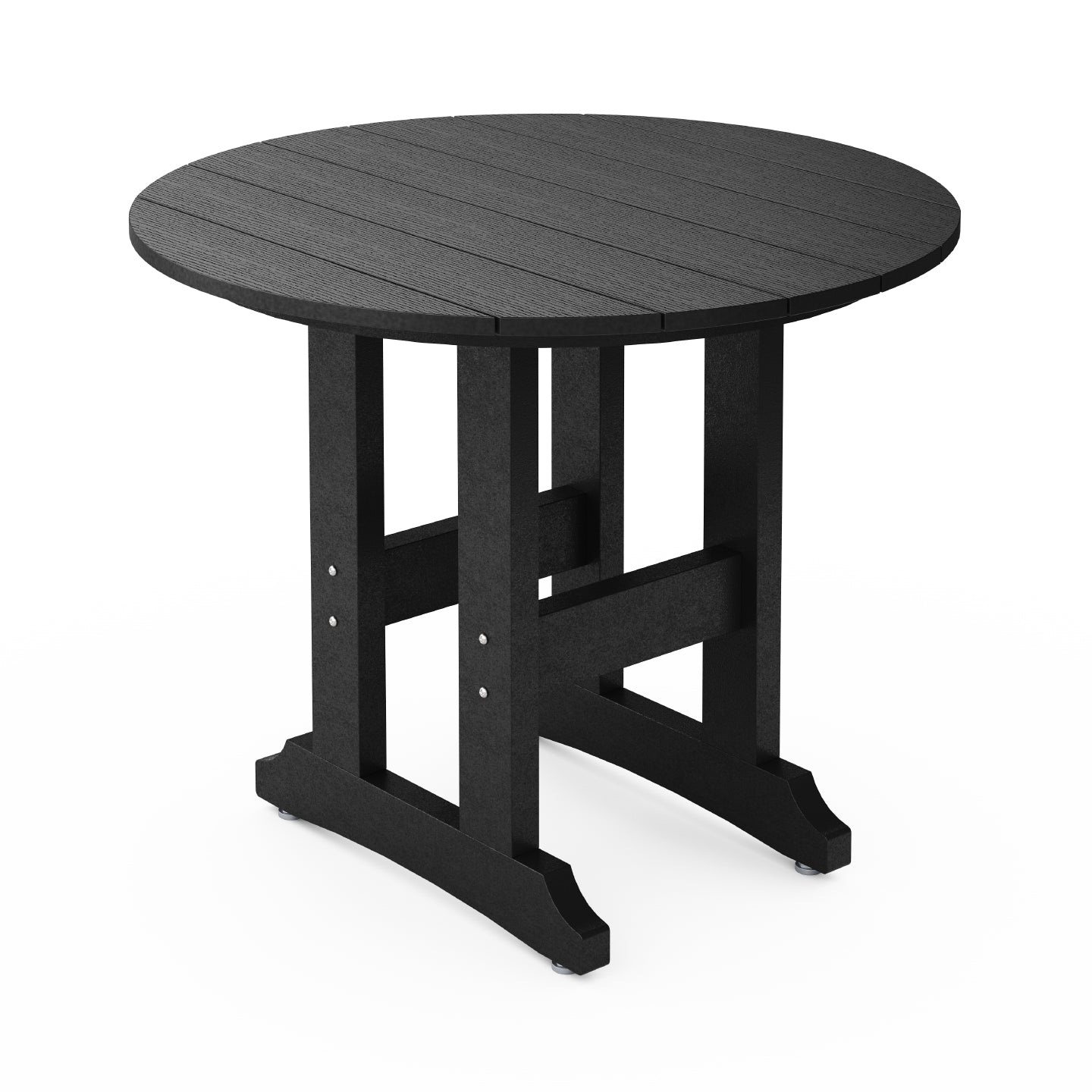 SoPoly 36 inch round outdoor dining table in multiple colors including Black, Destin White, Tybee Sand, and Heron Gray