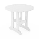 SoPoly 36 inch round outdoor dining table in multiple colors including Black, Destin White, Tybee Sand, and Heron Gray