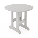 SoPoly 36 inch round outdoor dining table in multiple colors including Black, Destin White, Tybee Sand, and Heron Gray