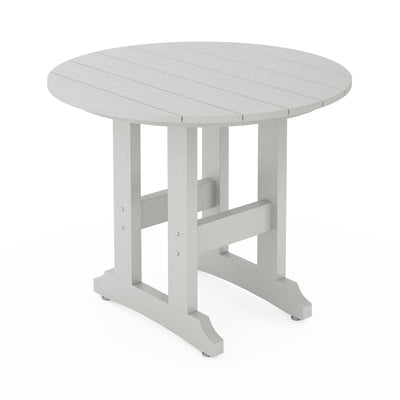 SoPoly 36 inch round outdoor dining table in multiple colors including Black, Destin White, Tybee Sand, and Heron Gray