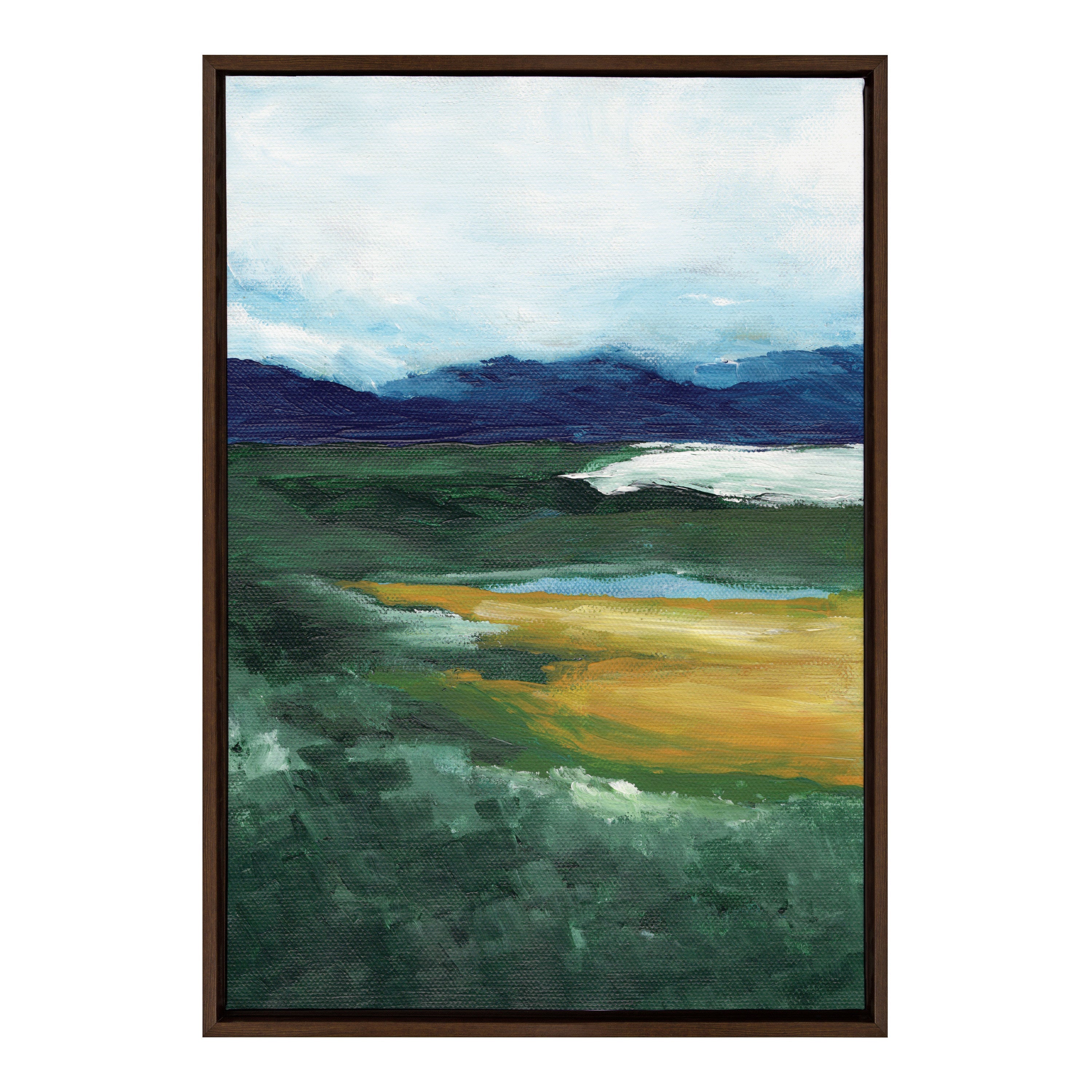 Sylvie Misty Green Framed Canvas by Nikita Jariwala