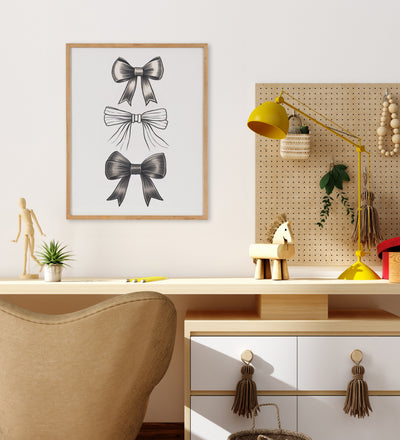 Gallery Coquette Preppy Retro Girly Black Bows Print by kateandlaurel - product image 14 for Resin Society
