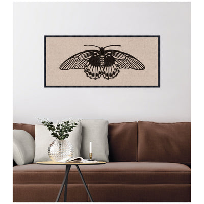Vlinder 1901 05 04 Julie de Graag on Neutral Linen Panel by Nostalgia Prints Framed Canvas Wall Art Print